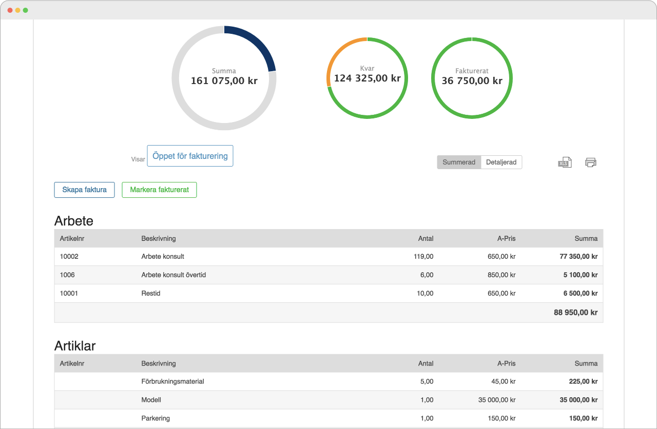 Invoice information is always up to date